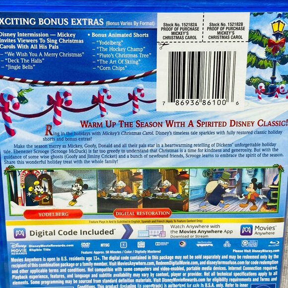 Disney Mickeys Christmas Carol (Blu-Ray, DVD, Digital 2018) New - Picture 3 of 8